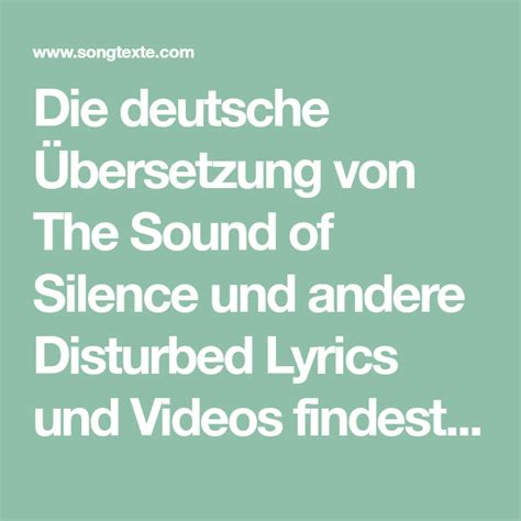 sound of silence übersetzung deutsch